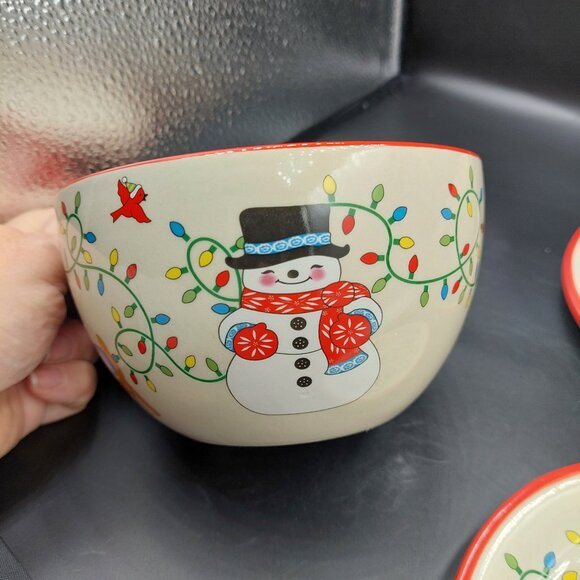 Temp-tations Seasonal Set of 2 Soup Mugs with Lid-its Winter Whimsy Christmas - Picture 2 of 9